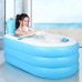 Bathtubs Freestanding Inflatable Thickened Adult tub Folding tub Plastic Bath Barrel Household Bath Barrel Bath Barrel with Electric Pump (Color : Blue  Size : 1508873cm) - B07H7J6LNX
